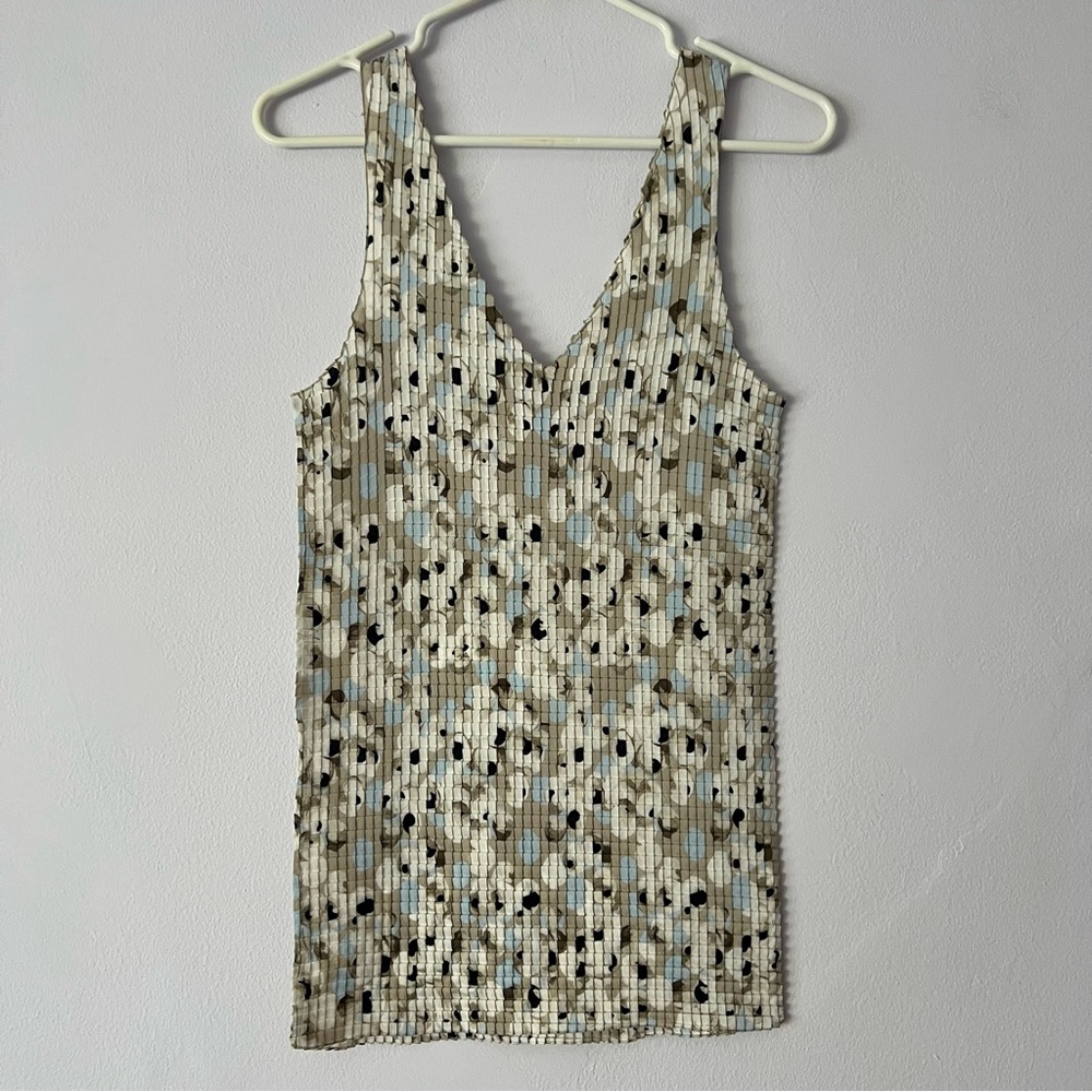 Armani Collezoini Multicolor Sleeveless Pleated Ruched Blouse 6